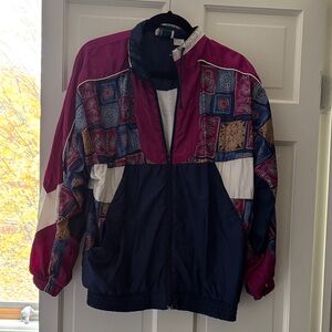 Vintage Colorful Patchwork Windbreaker